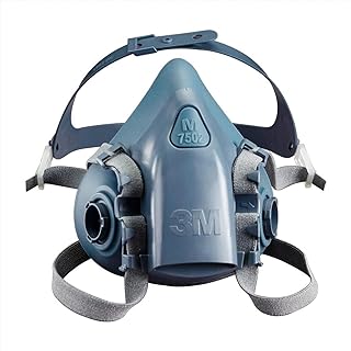 3M 7503 Large Silicone Ultimate Half Mask 7500 Series Reusable Respirator With Cool Flow Exhalation Valve, 4 Point Harness And Bayonet Connection, English, 15.34 fl. oz., Plastic, 5.8" x 10" x 7"