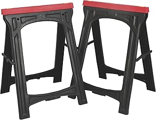Ironton Plastic Foldable Sawhorses, 1 Pair - 700-Lb. Total Capacity