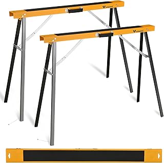 Saw Horses 2 Pack Folding, Portable Saw Horses Heavy Duty 550 lbs Weight Capacity Portable Folding Legs and Easy Carry Handle