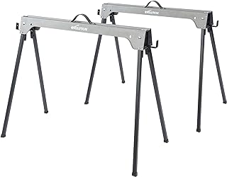 Evolution Power Tools Compact Folding Saw Horses Twin Pack (Aka Saw Bench, Sawhorse Pair) - Supports Up to 500KG - Lightweight & Portable (EVOSH1)