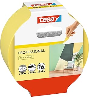 tesa Masking Tape Professional - Painter's tape made of thin Washi paper for particularly precise masking during painting work - for indoors and outdoors - 50 m x 30 mm