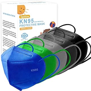 Kids Kn95 Disposable Face Masks - 50 Pack Breathable Protective Colored KN95 Children Face Masks,5 Layers Safety Cup Dust Masks Unisex Set for Girls Boys Multicolor-1