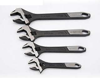 Liudan Wrench Large Opening Adjustable Wrench 6/8/10/12 Inch Industrial Grade Adjustable Board Chrome Vanadium Steel Adjustable Wrench 4 Piece Set Wrench Adjustable
