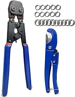 Sutekus PEX Cinch Tool Set For 3/8" to 1" Clamps Pex Crimping Tool Crimper and Pex Cutter With Free Clamps Pipe Fitting Tool Kit