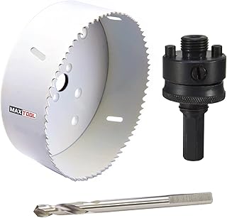 MaxTool 6-1/4" Bi-Metal Hole Saw Set 160mm High Speed Steel M3 Bimetal Holesaw Kit 5/8-18 Thread Arbor 3PCs for Cut Tough Material; BM42W38R616M