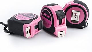 Lichamp Tape Measure 25 Feet, Pink Tape Measure 3 Pack 25ft x 1in with 1/8 Fractions, 0325PK
