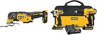 DEWALT 20V Max XR Oscillating Multi-Tool, Variable Speed (DCS356B) & DEWALT 20V Max Cordless Drill Combo Kit, 2-Tool (DCK240C2), Yellow/Black Drill Driver/Impact Combo Kit