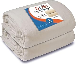 Canvas Drop Cloth for Painting (Size 4x12 Feet - Pack of 2) Painters Drop Cloth for Painting, Furniture, Curtains & Floor Protection - All Purpose Thick Canvas tarp with Double Stitched Edges