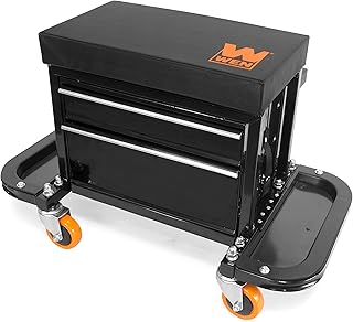 WEN GG1400 400-Pound Capacity Garage Glider Rolling Tool Chest Seat with Storage Pouch