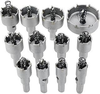12pcs Bi-Metal Hole Saw, 15-50mm Metal Hole Saw Tooth Kit Drill Bit Set Stainless Steel Alloy Wood Cutter for Mental Wood Stainless Steel Plastic Copper