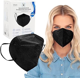 KN95 Face Masks 15 Pack, Black KN95 Masks for Adults, Protective Dust Masks with 99.5% Filter Performance, Comfortable Disposable Face Mask, Respirator Mask GB2626-2019 Standard
