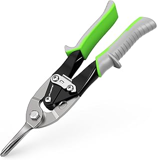 10 Inch Aviation Straight Cut Tin Snips, Chromium Vanadium Steel for Effortless Cutting - Industrial Sheet Heavy Duty Metal Cutter Shears for Cutting Sheet Metal