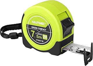 HAUTMEC Tape Measure 25ft with Dual Scale Metric and Imperial 1/8 Fractions Measuring Tape Compact Economical for Home DIY Renovations Crafting Quick Fixes HT0325-TM