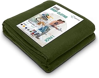 ZUPERIA Olive Green Drop Cloth (10' x 12' Feet - Pack of 1) - Pure Canvas Drop Cloth for Painting, Curtains & Floor Protection, Washable & Reusable, Tightly Woven Paint Cover for Multipurpose use
