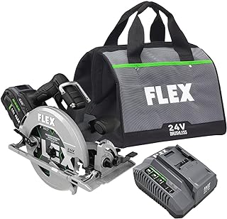 FLEX 24V Brushless Cordless 7-1/4-Inch Circular Saw Kit with 8.0Ah Lithium Battery and 280W Rapid Charger - FX2141-1D