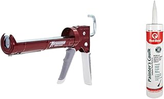 Newborn 930-GTD Hex Rod Cradle Caulking Gun Bundle with Red Devil 0746 10.1 oz Painters Caulk Cartridge, White