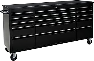 CT Copper Tailor 72-inch Rolling Tool Chest with 15 Drawers and Wheels, Mobile Garage Workbench, Large Tool Box Storage Tool Cabinet with Wood Top for Workshop, Matte Black