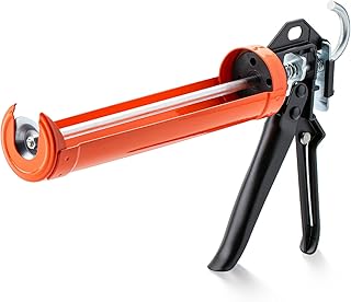 Bates- Caulking Gun, 12:1 Thrust Ratio, Black & Orange, Caulking Tool Gun, Caulk Gun No Drip, Hand Caulking Guns, Silicone Gun, Caulking Gun Tool, No Drip Caulk Gun