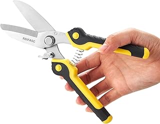 Heavy Duty Scissors Industrial, Tin Snips Heavy Duty,8 Inch Metal Shears,Multi-Purpose Cutter with Comfort Grips,Metal Snips of Cable Wires,Thin Iron,Cardboard