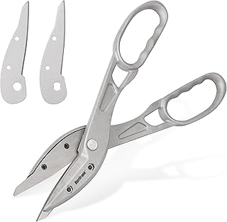 HURRICANE 12 Inch Aluminum Tin Snips with Replaceable Blades. Lightweight Straight Cutting Metal Cutters for HVAC, Sheet Metal & Vinyl Siding. Aluminum Tinner Shears with Large Handles