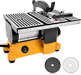 4" Mini Table Saw, 60W 110V Portable Miter Saw Table Saw Bench Electric Cutting Machine for DIY Handmade Woodworking Crafts, with 3 Blades