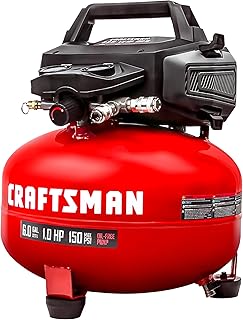 Craftsman Air Compressors 6 Gallon Portable Pancake Air Compressor,Oil Free Max 150 Psi 1.0HP 2.6 CFM@90PSI Electric Air Compressor Shop Air Compressor, CMXECXA02106410