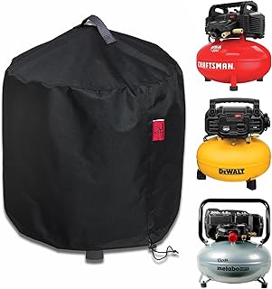 Air Compressor Black Waterproof Cover, Durable 600D Heavy Duty Air Compressors Cover with Handle, Fit for CRAFTSMAN, PORTER-CABLE, DEWALT 6 Gallon Portable Pancake Oil-Free Air Compressor 19"D x 18"H