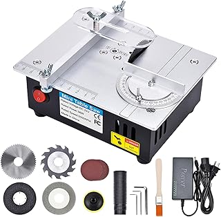 [TIMILAND] Mini Multi-Functional Table Saw S6【Cutter Speed、Angle、0-1/2inch hight Adjustable】with seven Speed Adjustable Power,Cutting&Sanding&Engraving for Crafts、Wood 、Plastic、 Acrylic