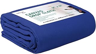 Canvas Drop Cloth for Painting 9x6 feet Pack of 1-8oz Painters Drop Cloths for Painting - All Purpose Canvas Tarps for Floor & Furniture Protection - Recycled Cotton Fabric