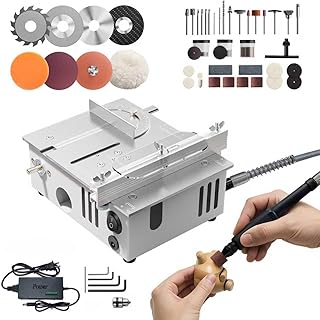 Mini Table Saw for Crafts, Multifunctional Portable Table Saws Adjustable Cutting Angle,Speed,SawDepth; Small Table Saw for Cutting, Grinding, Sanding All-in-one; Tablesaw