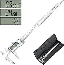 Digital Calipers, Caliper Measuring Tool with Large LCD Screen, Stainless Steel Micrometer Caliper Digital, Auto-Off Feature, Screen Splash Proof, Switch from Inch Metric Fraction (10Inch/250mm)