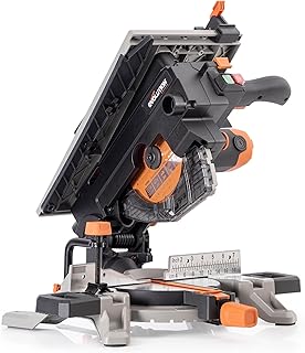 Evolution R8MTS 8-1/4" Convertible Miter/Table Saw - Multi-Function Saw - 0-45° Bevel & +/- 45° Miter - Multi-Material Cutting: Wood, Plastic, Metal - Compact, Powerful 12A Motor - TCT Blade Incl