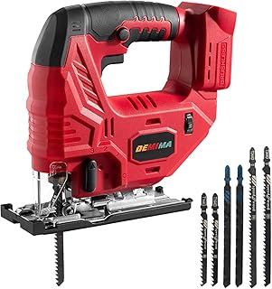 Cordless Jig Saw for Milwaukee M18 Battery, 7 Speed Variable ​​Up to 3200RPM, LED Light, 45° Bevel Cuts, 3 Orbital Motions, with Jig Saw Blade for Straight/Curve/Circle Cutting(Battery Not Include)