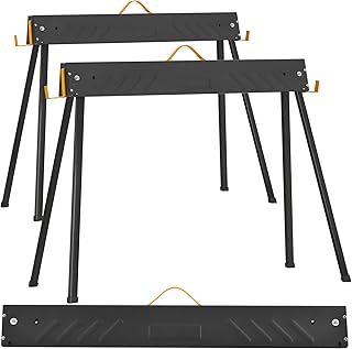 YITAHOME Folding Saw Horses 2 Pack, Portable Saw Horses Table 2200 Lbs Load Capacity with 2x4 Support Legs, Workhorse Pair for Carpenters, Woodworking, Contractors