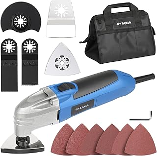 Oscillating Tool, 1.6A Oscillating Multi Tool with with Tool Bag, 3° Oscillation Angle, 12 Piece Accessories Scraping, Grinding, Sanding, Cutting