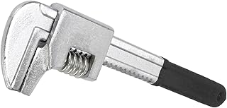 Adjustable Wrench, 90° Offset Design Slim Head for Tight Spaces and Corners, Cr V Steel Ni Chrome Finish, Jaw Capacity up to 2.87 inches, 11 inch Length (Black)