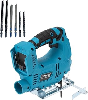Cordless Jig Saw Compatible with Makita 18V Battery - Brushless Electric Jigsaw Tool with 0°-45° Bevel Cuts, 4 Orbital Settings for Straight, Curve, and Circle Cutting