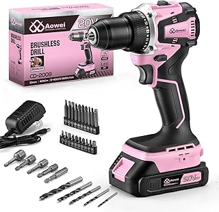 20V Cordless Drill, Electric Power Drill Driver with Battery Charger,Power Drill Set Tool for Women Pink Drill Set,3/8” Keyless Chuck, 2 Variable Speed