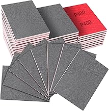 32-Pack 3x4 Inch 400 Grit Hook & Loop Sanding Sponges - Wet/Dry Foam Pads for Medium-Grit Surface Leveling on Wood, Metal & Automotive