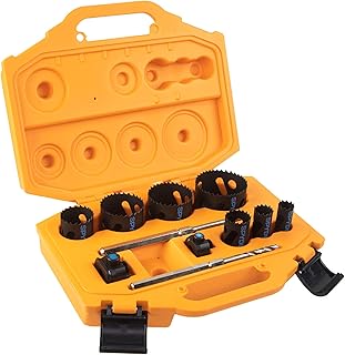 Spyder 11-Piece Bi-Metal Hole Saw Kit, 7 Hole Saws, Hex8 and Hex10 HSS Pilot Bits, and Hex8 and Hex10 Arbors, Rapid Core Eject Arbor System