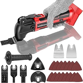 Cordless Oscillating Tool with Milwaukee 18V Battery, Brushless Motor Oscillating Power Tools, 6 Variable Speeds, 23-Piece Kit for Cutting, Sanding, Scraping(Battery Not Included)