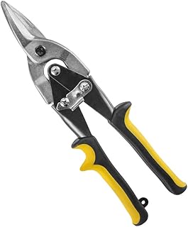 10 Inch Aviation Tin Snips, Heavy Duty Chrome Vanadium Steel Metal Cutter Shears for Cutting Sheet Metal, CR-V Straight Cut