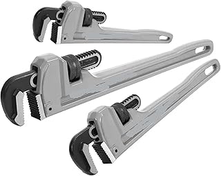 Clyburn Spanner Heavy Duty Aluminum Pipe Wrench Set 10" 14" 18" Adjustable Plumbing Jaw Spanner