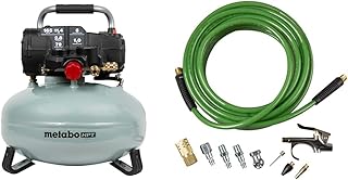 Bundle of Metabo HPT Air Compressor, Pancake, 6-Gallon, 165 PSI, EC711S + Metabo HPT Air Compressor Accessory Kit | Poly 50 Ft x 1/4-Inch Air Hose w/Accessories | 10 Piece Kit | 115749M