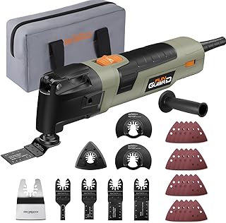 Oscillating Tool 300W, 6 Variable Speeds 22000 OPM Electric Corded Multi-tool with 3.5°Oscillation Angle, Quick Change Blade System,30pcs Accessories for Cutting, Sanding, Grinding, Scraping