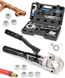 Hydraulic Copper Tube Fittings 1/2, 3/4, 1" Press Crimping Tool Kit Pex Pipe Crimper Pressing Pliers Stainless PEX Sleeves for