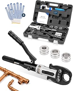 Hydraulic Copper Tube Fittings 1/2, 3/4, 1" Press Crimping Tool Kit Pex Pipe Crimper Pressing Pliers Stainless PEX Sleeves for
