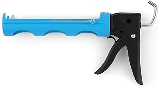 OX Pro 10 oz Caulk Gun No Drip - 12:1 Thrust Ratio - Drip Free Lightweight with Spout Cutter & Seal Puncture Caulking Tool - Caulking Gun Plumber Tools OX-T046202