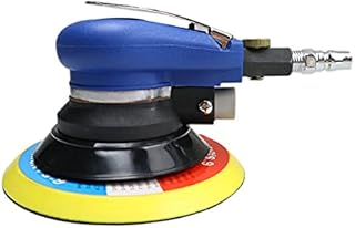 Air Palm Random Orbital Sander, Dual Action Pneumatic Polisher Speed Adjustable Grinding Sanding (Blue, 5 inch)