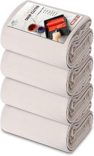 CH Canvas Drop Cloth for Painting (Size 4' x 12' Feet - Pack of 4) Painters Drop Cloth for Painting, Furniture & Floor Protection, All Purpose Thick Canvas tarp with Double Stitched Edges